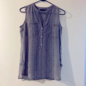 Apt 9 Black and White Sheer Tank Blouse Size XS